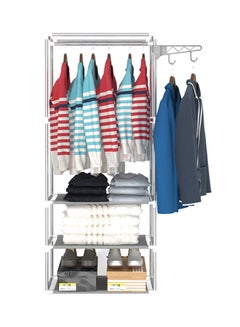 Stand Hanger Wardrobe Folding Coat Rack Versatile Silver 170 x 55 x 32centimeter