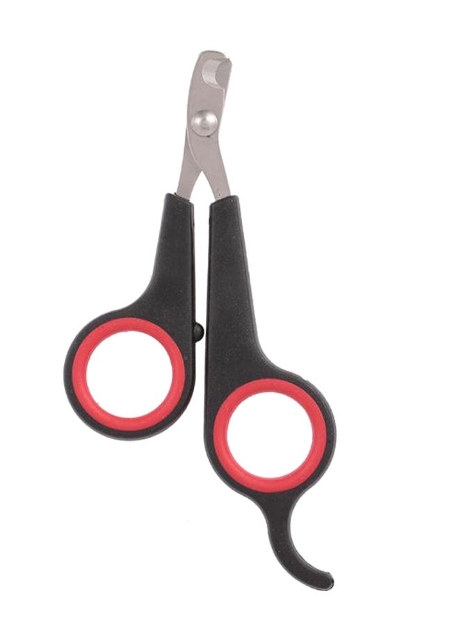 2-Piece Pet Nail Clipper Scissor With Nail File Red/Black/Silver 14.0x7.0x1.5centimeter