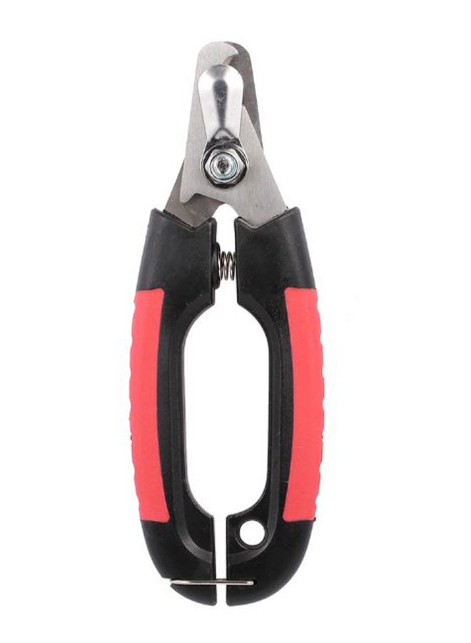 Professional Pet Clipper With Lock And Nail File Grooming Scissor Red/Black/Silver 12.2x4.0x2centimeter