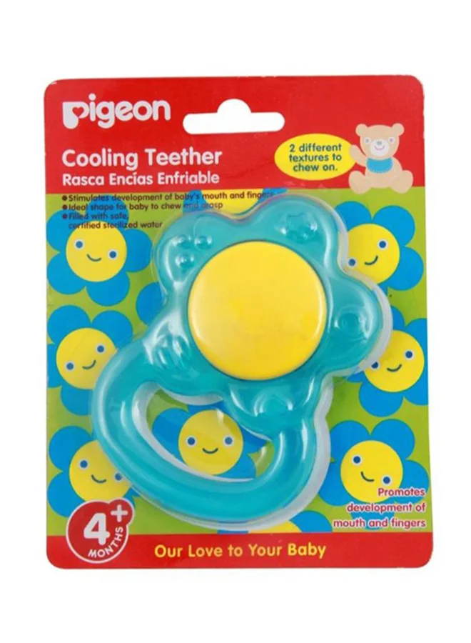 بيجون Cooling Teether for Babies, Easy-Grip Handle, Soothes Gums, Silicone, Blue - 4 Months+