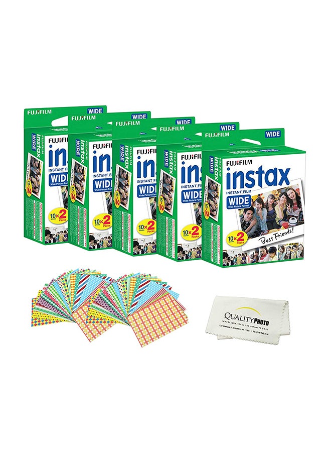 FUJIFILM - Pack Of 100 Instax Wide Instant Film Multicolour - Image 1