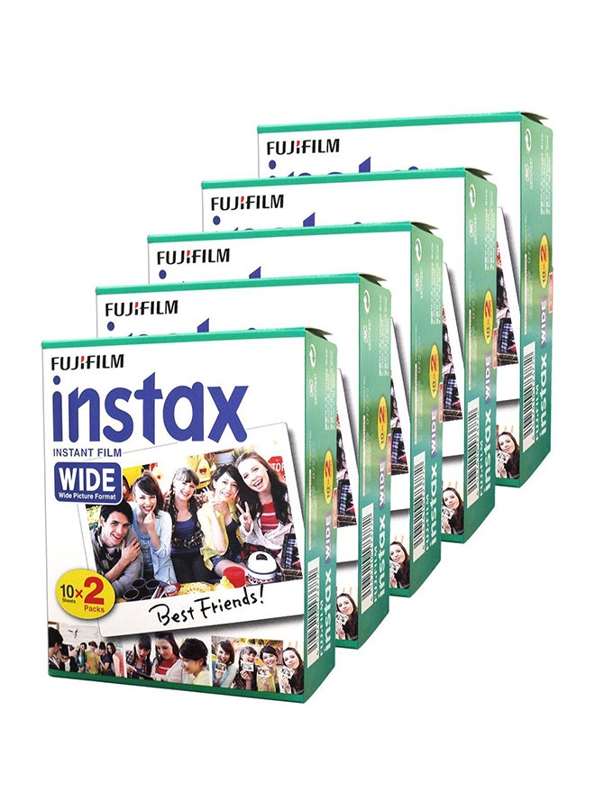 FUJIFILM Pack Of 5 Instax Wide Picture Format Instant Film Multicolour  - Image 1