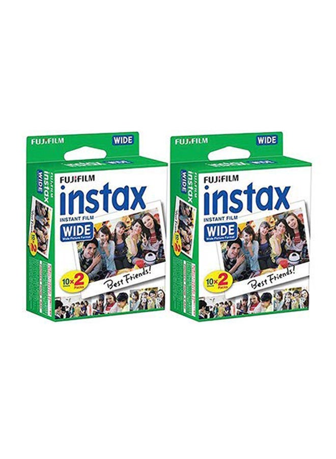 FUJIFILM Pack Of 2 Instax Wide Instant Film Multicolour 