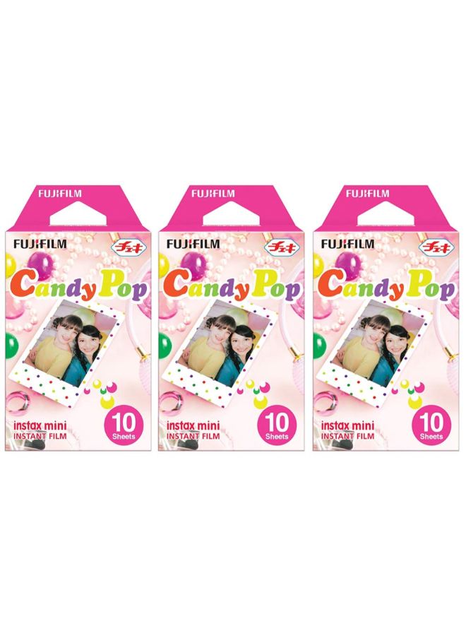 FUJIFILM - Pack Of 3 Instax Mini Candy Pop Film Multicolour - Image 1