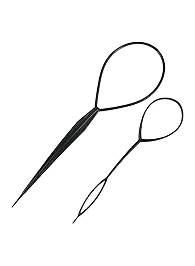 إيلاندي مجموعة مشابك رائعة لتكوين تصفيفة ذيل الحصان المضفرة من قطعتين أسود - Image 1