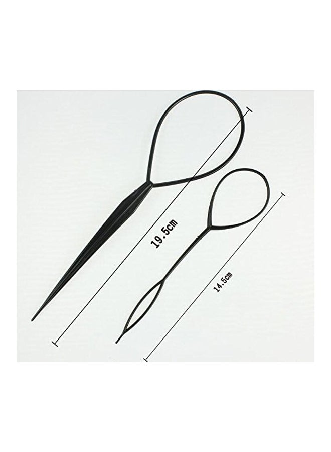 إيلاندي مجموعة مشابك رائعة لتكوين تصفيفة ذيل الحصان المضفرة من قطعتين أسود - Image 2