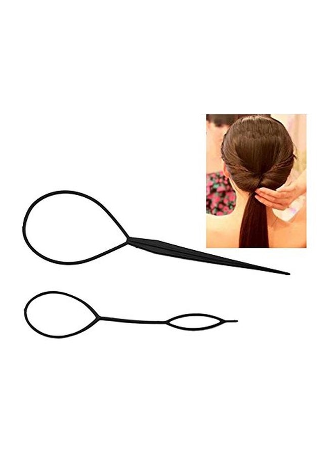 إيلاندي مجموعة مشابك رائعة لتكوين تصفيفة ذيل الحصان المضفرة من قطعتين أسود - Image 3