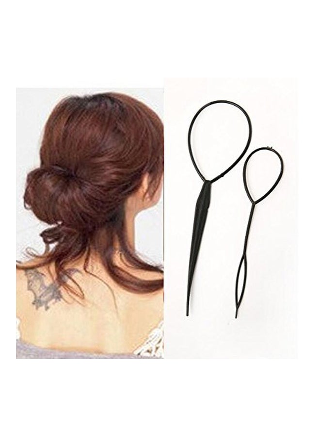 إيلاندي مجموعة مشابك رائعة لتكوين تصفيفة ذيل الحصان المضفرة من قطعتين أسود - Image 4