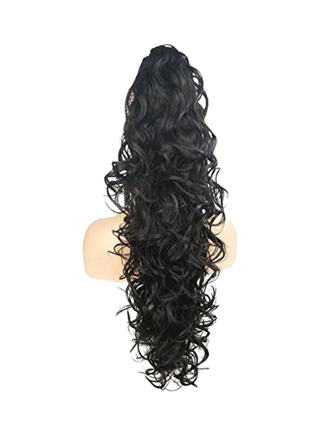 ليديل وصلة شعر طويلة بمشبك بتصميم مجعد على شكل ربطة ذيل الحصان بني داكن 2 30بوصة - Image 1