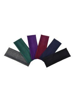 eBoot 6-Piece Cotton Elastic Headband Red/Purple/Green  - Image 1
