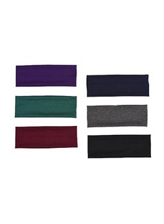 eBoot 6-Piece Cotton Elastic Headband Red/Purple/Green  - Image 3