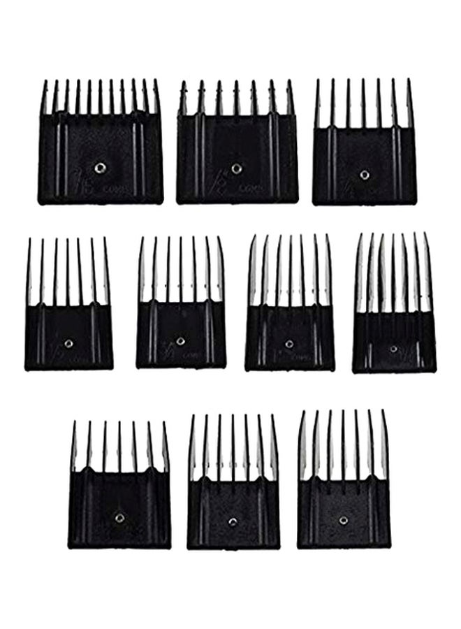 Miaco 10-Piece Universal Clipper Comb Set Black - Image 1