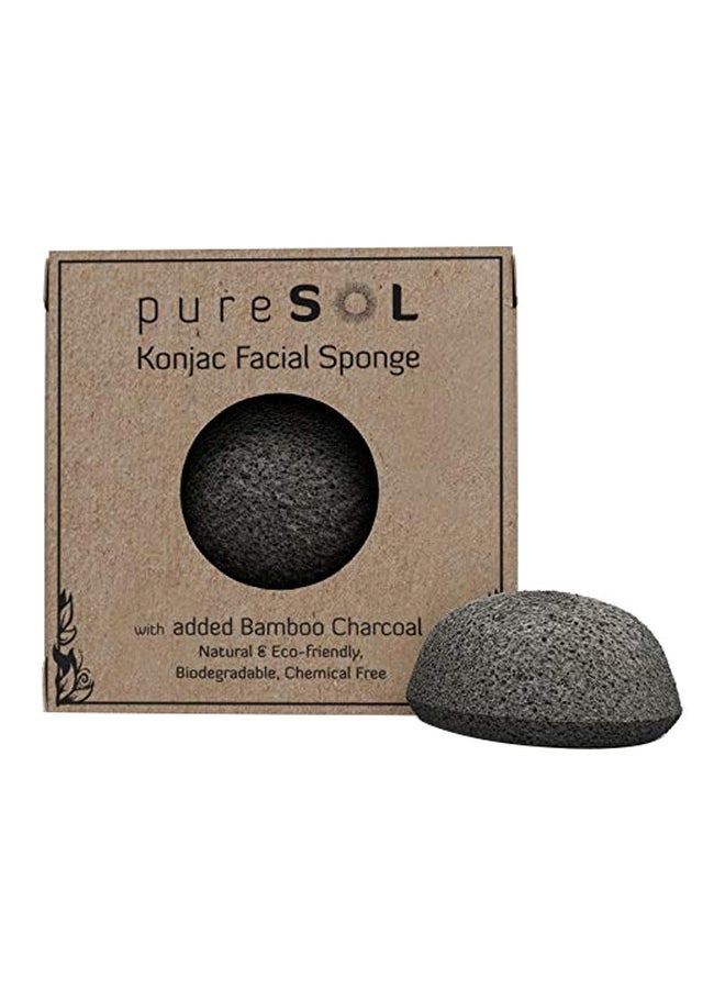 pureSOL Activated Charcoal Facial Sponge Grey - Image 1