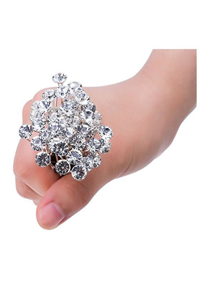 إي بوت طقم دبوس شعر لحفلات زواج العروس مكون من 40 قطعة فضي - Image 3