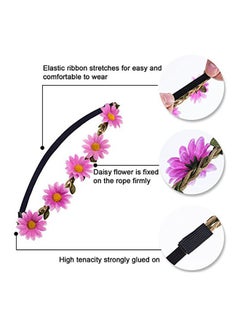 eBoot 9-Piece Floral Garland Headband Set Red/Blue/Green  - Image 3
