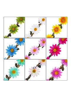 eBoot 9-Piece Floral Garland Headband Set Red/Blue/Green  - Image 2