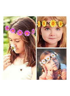 eBoot 9-Piece Floral Garland Headband Set Red/Blue/Green  - Image 4