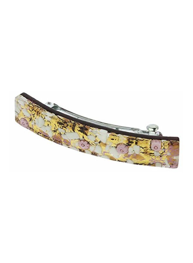 GlassOfVenice Venetian Reflection Hair Clip Gold/White/Pink - Image 1