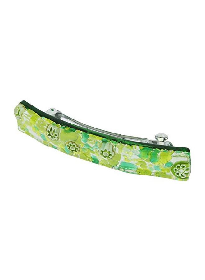 GlassOfVenice Venetian Reflection Hair Clip Green/White - Image 1