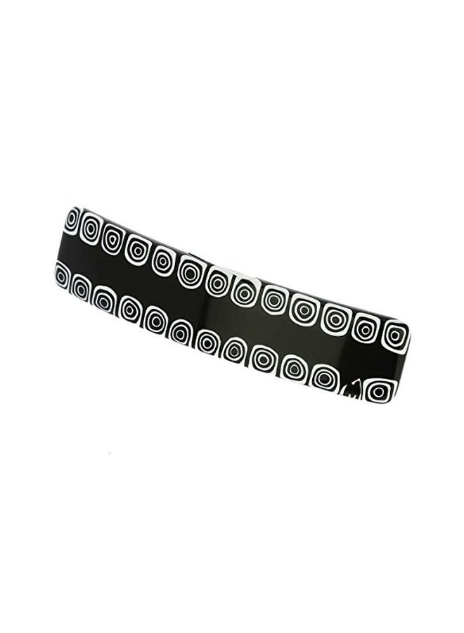 GlassOfVenice Millefiori Hair Clip Black/White 4inch - Image 3