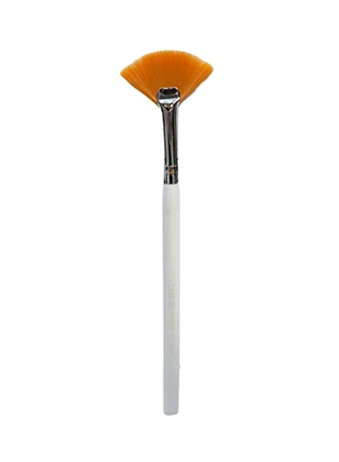 bellus Taklon Fan Brush White/Orange 7.75inch - Image 1