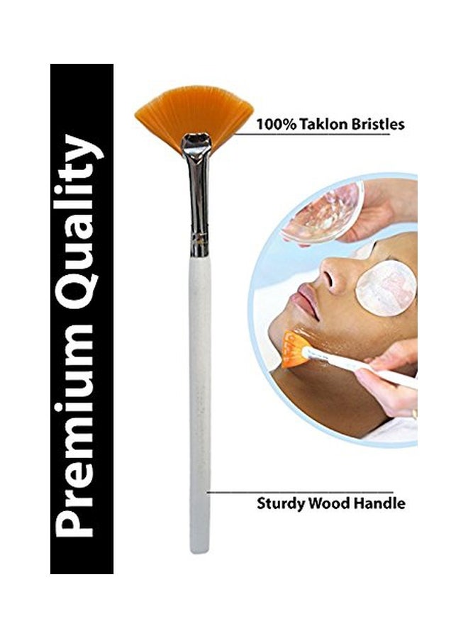 bellus Taklon Fan Brush White/Orange 7.75inch - Image 3