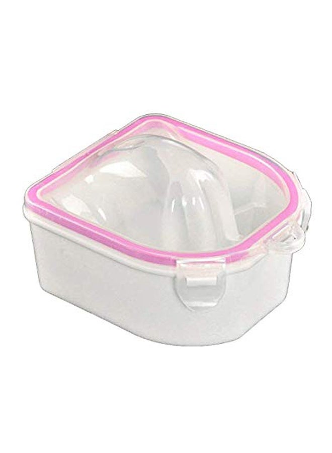 SHAFIRE Plastic Manicure Bowl White/Pink - Image 1