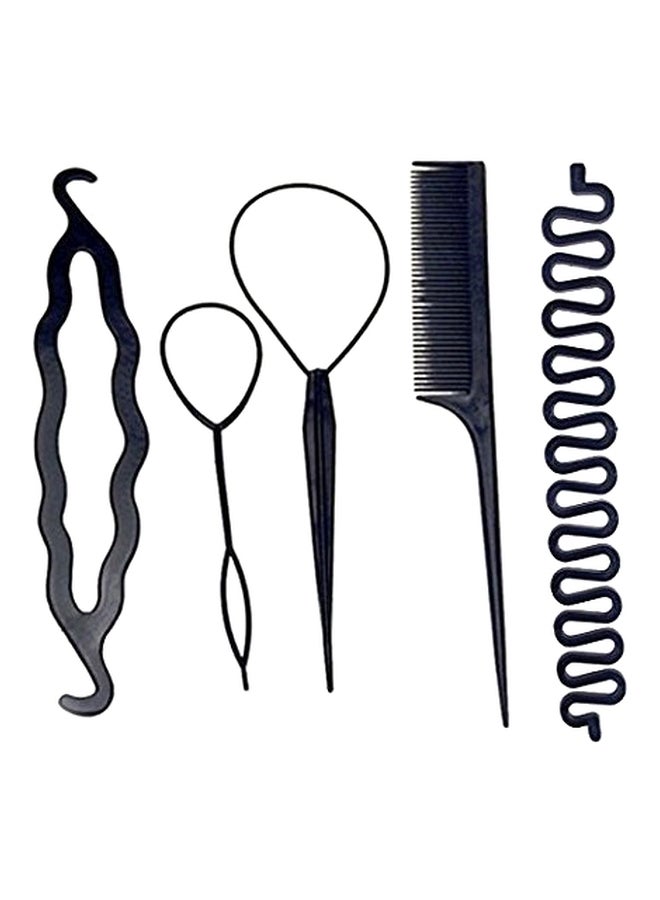 طقم إكسسوارات لتصفيف كعكة الشعر مكون من 5 قطع أسود - Image 1