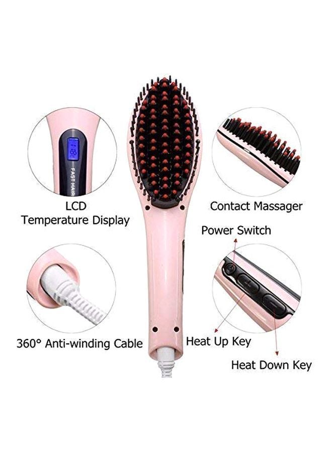 RK enterprise 2-In-1 Hair Straightener And Plus Curler Brush Pink/Black - Image 2