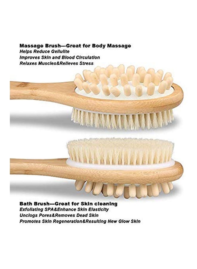 Rustic Rituals - Wooden Double Sided Body Brush Brown/Beige - Image 1