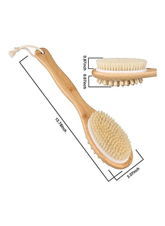 Rustic Rituals - Wooden Double Sided Body Brush Brown/Beige - Image 1