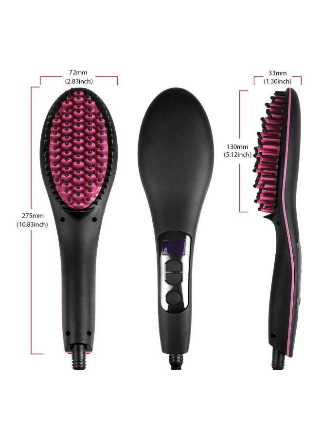 Straight Hair Straightener Curler And Styler Brush Black/Pink - v1567601445/N29296207A_2