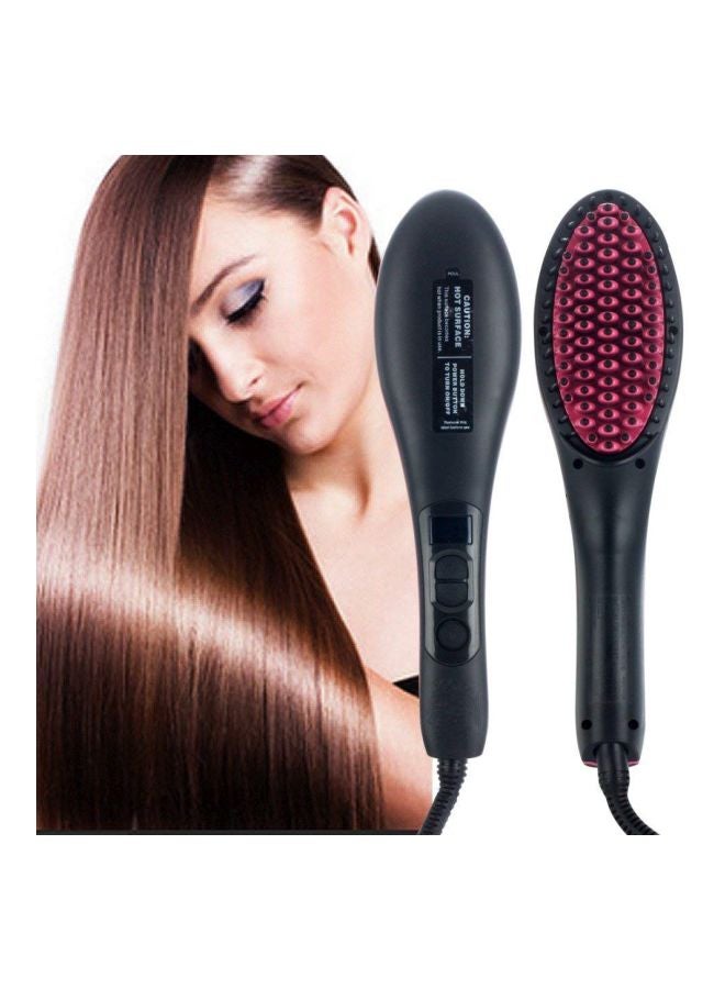 Straight Hair Straightener Curler And Styler Brush Black/Pink - v1567601447/N29296207A_3