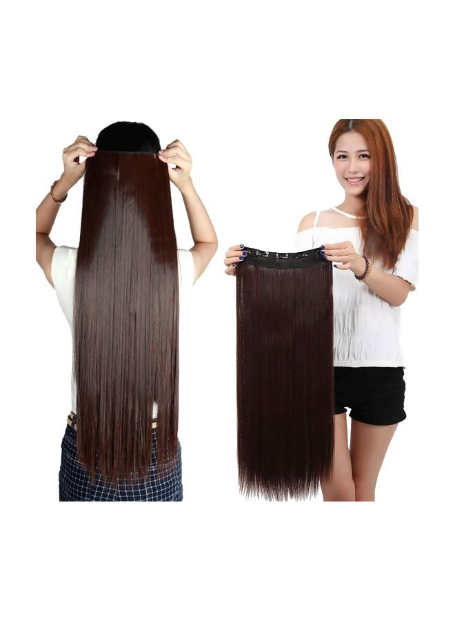 DALUCI Straight Hair Extensions Brown 24inch - Image 2