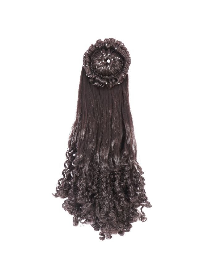 Honbon Stone Studded Synthetic Wavy Hair Extension Brown - Image 1