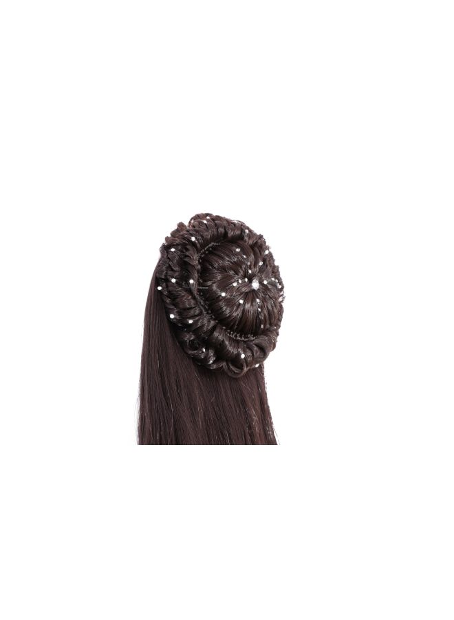 Honbon Stone Studded Synthetic Wavy Hair Extension Brown - Image 2