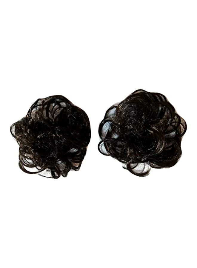 ماناسفيني مجموعة وصلات شعر صناعية مكونة من قطعتين أسود - Image 1