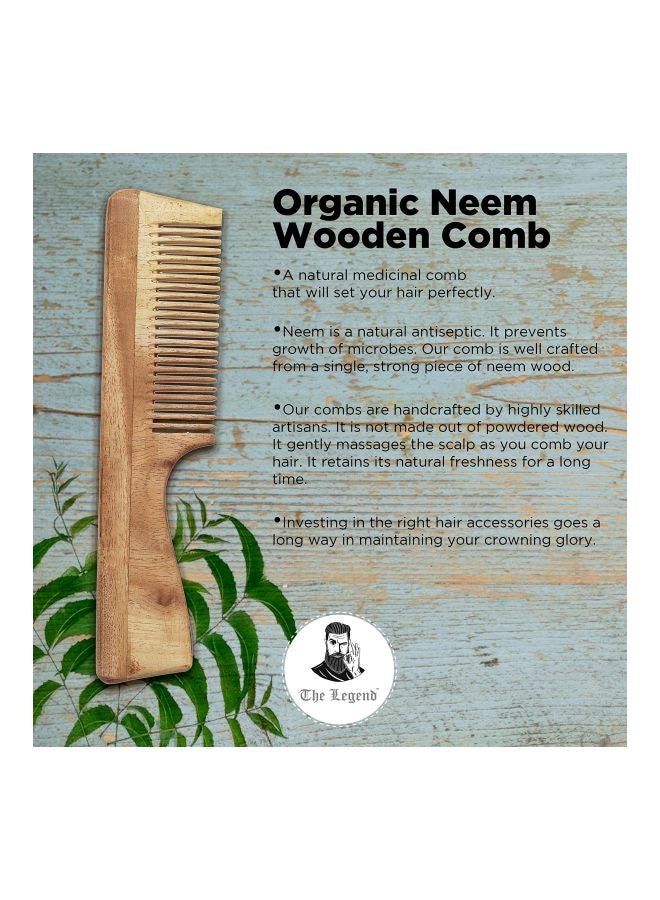 The Legend Organic Neem Wood Comb Brown/Beige - Image 2