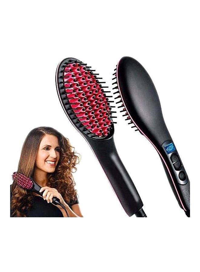 RUDRAYA 2 In 1 Hair Straightening Brush Black/Pink - Image 2