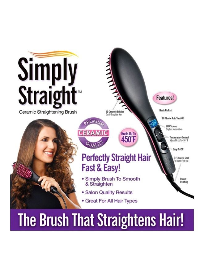 RUDRAYA 2 In 1 Hair Straightening Brush Black/Pink - Image 3