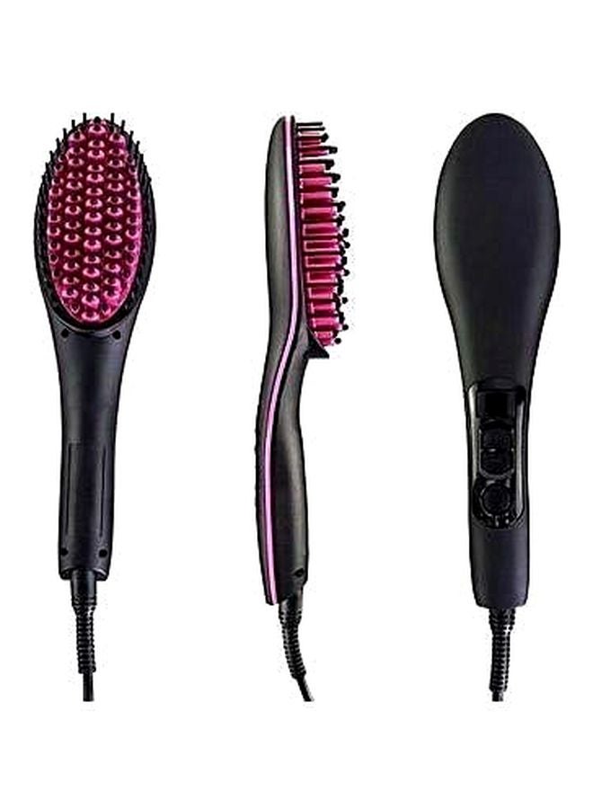 RUDRAYA 2 In 1 Hair Straightening Brush Black/Pink - Image 4