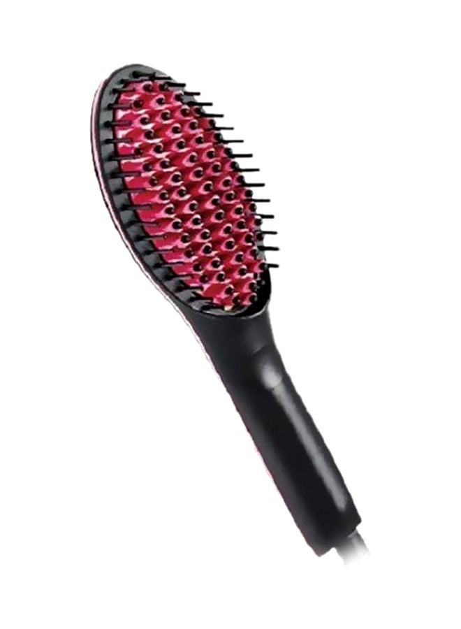 RUDRAYA 2 In 1 Hair Straightening Brush Black/Pink - Image 1