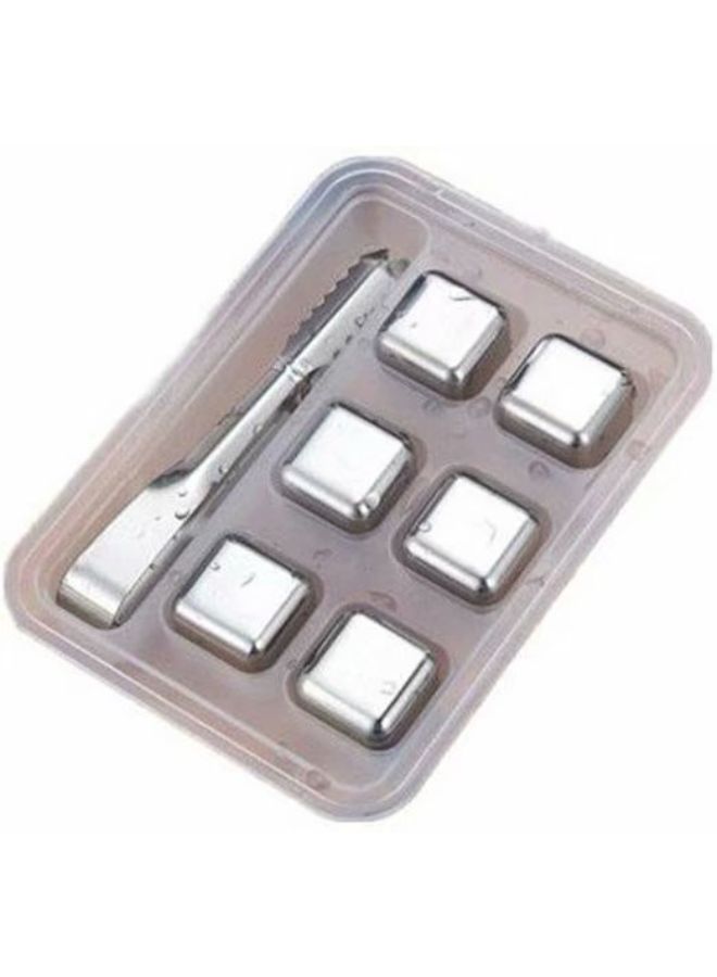 Generic - Pack Of 7 Reusable Chilling Ice Cube Stone Silver 100grams - Image 1