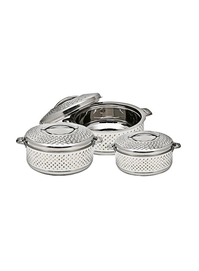 3-Piece Hot Pot Steel Set Silver - Image 1