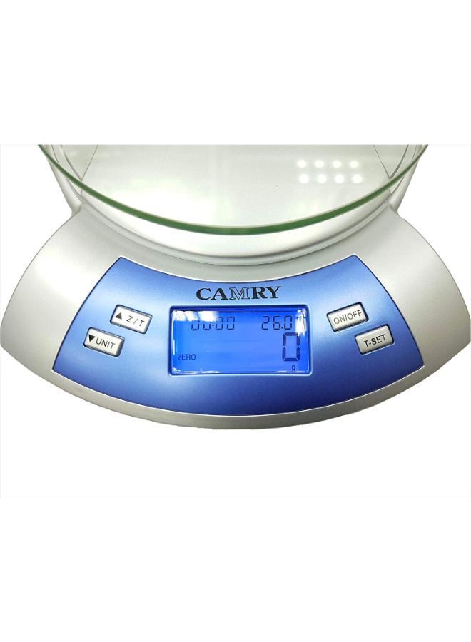 CAMRY Electronic Kitchen Scale Blue/Grey 38centimeter - Image 2