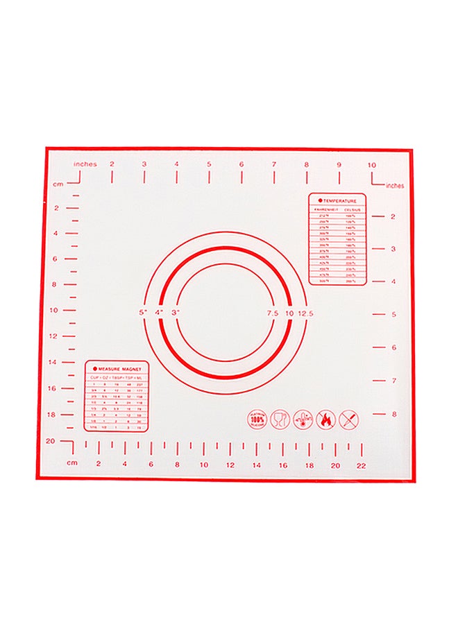 Silicone Dough Maker Mat With Measurements Red 60 x 40 x 0.04cm  - Image 1