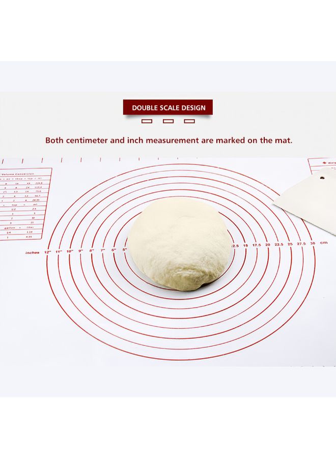 Silicone Dough Maker Mat With Measurements Red 60 x 40 x 0.04cm  - Image 4