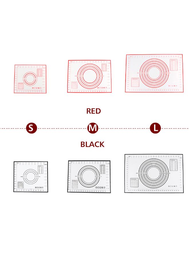 بساط لصنع العجين من السيليكون مع أدوات قياس أحمر 40 x 30 x 0.04سم - Image 3