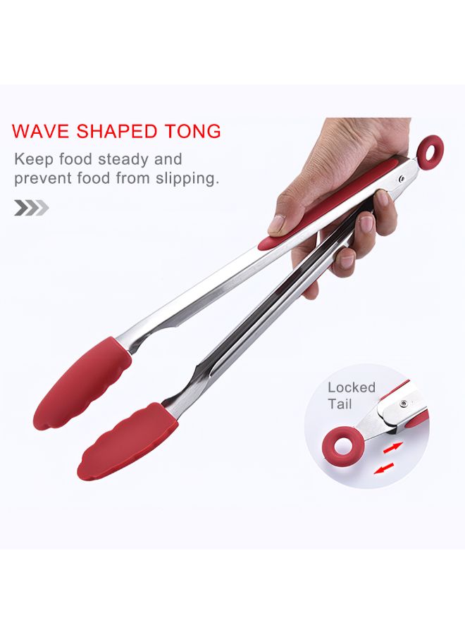 8-Piece Silicone Non-Stick Utensils Set Red  - Image 3