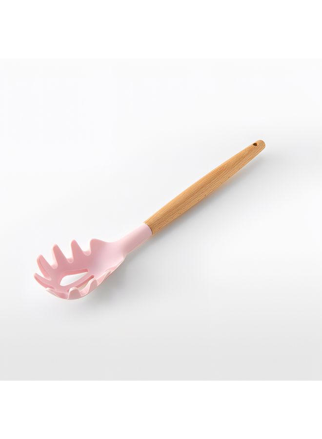 Generic 12 Piece Barreled Cooking Utensils Set With Wooden Handle Pink  - Image 2